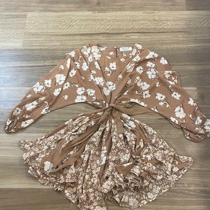 Brown floral dress